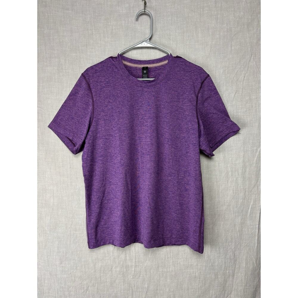 Lululemon Mens Medium Heathered Purple Short Sleeve Crewneck Athleisure T-Shirt